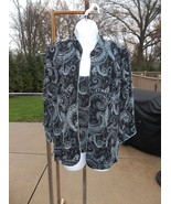 ALEX EVENINGS 2PC BLACK&amp;BLUE SPARKLE TOP&amp;JACKET L - $24.99