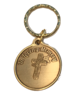 In Loving Memory Cross Rose Bronze Memorial Keychain Gift Coin Chip - £7.18 GBP