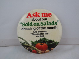 Vintage McDonalds Pin - Sold on Salads Dressing of the Month - Celluloid... - £11.95 GBP