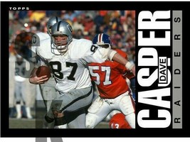 1985 STCC #398 Dave Casper Topps Los Angeles Oakland Raiders Notre Dame HOF - £2.94 GBP