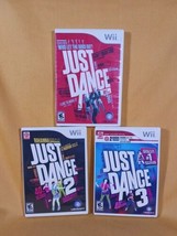 Just Dance 1 2 &amp; 3 Nintendo Wii Lot Bundle With Manuals - £13.19 GBP
