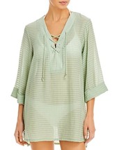 MSRP $58 J Valdi Lace-Up Big Shirt Swim Cover-Up Green Size XS - £18.62 GBP