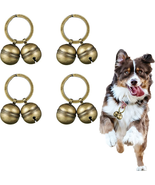 Dog Collar Bell 4 Strings in 8 Pieces Pet Bells for Collar Loud Brass Ca... - £12.24 GBP
