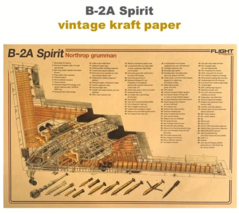 Northrop B-2 Spirit Stealth Bomber Kraft Paper Schematic Poster 14&quot; x 20&quot; NEW! - £6.24 GBP