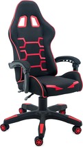 Comfty Reclining mesh Fabric Gaming Chair with Hinged Armrests, Black/Red - £110.30 GBP