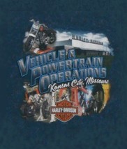 Harley Davidson XL mens Blue T-Shirt 2009 FACTORY TOUR - Kansas City, Mi... - £12.47 GBP