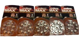 5 Packs CVS MAX Hearing Aid 312 Long Lasting 8 Per Pack (40 Total)  2/20... - £9.84 GBP