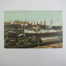 Postcard Steamships Moran Bros. Ship Yard Seattle Washington Antique 1911 - £7.96 GBP