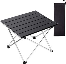 Portable Camping Table 1 Pack, Folding Side Table Aluminum Top For, Hiking. - £31.44 GBP