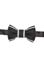 Alexis Mabille Mens Bow Tie Silk Camelia Stylish Elegant Black Made In France - £152.06 GBP