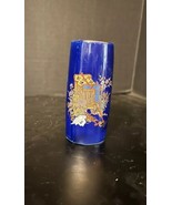 Vtg Toyo Japanese Mini Vase Cobalt Blue with Gold Trim Kutani Style PO10 - $109.55 MXN