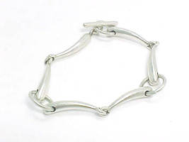 Heavy STERLING Silver Thick Link TOGGLE BRACELET - 7 1/2 inches long - $80.00