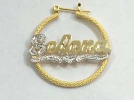 Personalized 14k Gold Overlay Any Name hoop Earrings  1 1/2 inch /a1 - £23.97 GBP
