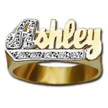 14k gold overlay Personalized Any Name Rings nameplate rings /a2 - £72.37 GBP