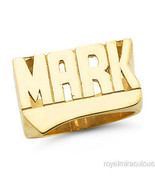 14k gold overlay Personalized Any Name Rings name plate rings block lett... - £70.21 GBP