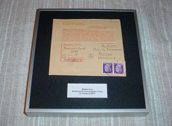 Primary image for Germany Buchenwald Concentration Camp Letter Inmate #25871 Archival Framed