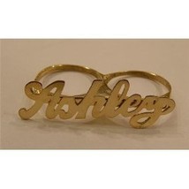 14k gold overlay Personalized Any Name Rings nameplate 2- two finger rings   /a3 - £31.69 GBP