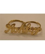 14k gold overlay Personalized Any Name Rings nameplate 2- two finger rin... - $761.39 MXN