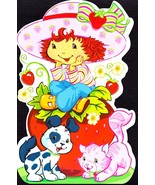 STRAWBERRY SHORTCAKE Vintage Giant 12&quot; Die-Cut Birthday Card - $17.50