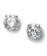 CUBIC ZIRCONIA STUD EARRINGS IN DECORATED EARRING BOX - ½ ct STUDS - £7.99 GBP