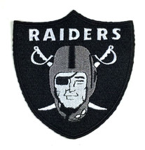 Nfl Oakland Raiders Iron On Patch 3.5&quot; X 3.5&quot; Sew Embroidered Logo Vintage Retro - £6.13 GBP