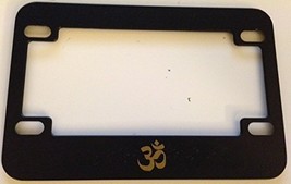 Yoga Namaste &quot; Om &quot; Style - Black with Gold Motorcycle / Scooter License Plat... - £19.53 GBP