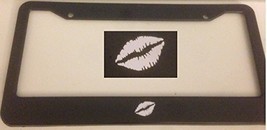 Kiss Lips - Automotive Black License Plate Frame - Sexy Girly Style - $20.99