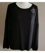 Ava &amp; Viv ~ Women&#39;s Size 1X ~ Black Solid ~ Long Sleeve ~ Poly/Spandex Top - $35.00