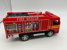 Kintoy Fire Engine Die Cast 5&quot; Pull Back Rescue Truck Works great super FAST! - £9.50 GBP