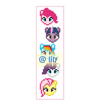 MY LITTLE PONY Grosgrain Ribbon Counted Cross Stitch Pattern Chart BookMark - £3.07 GBP