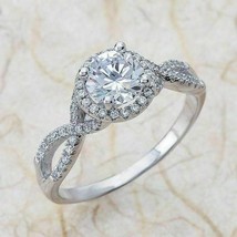 7.MM 2.0ct White Round Cut Moissanite Diamond Engagement in 14K White Gold Ring - $248.43