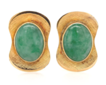 Pair of 14k Yellow Gold A Jadeite Jade Cufflinks with GIA Report (#J6593) - $1,133.55