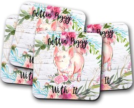 Funny Pig Coaster, Housewarming Gift, Farmhouse Decor, Funny Coasters, P... - £3.15 GBP