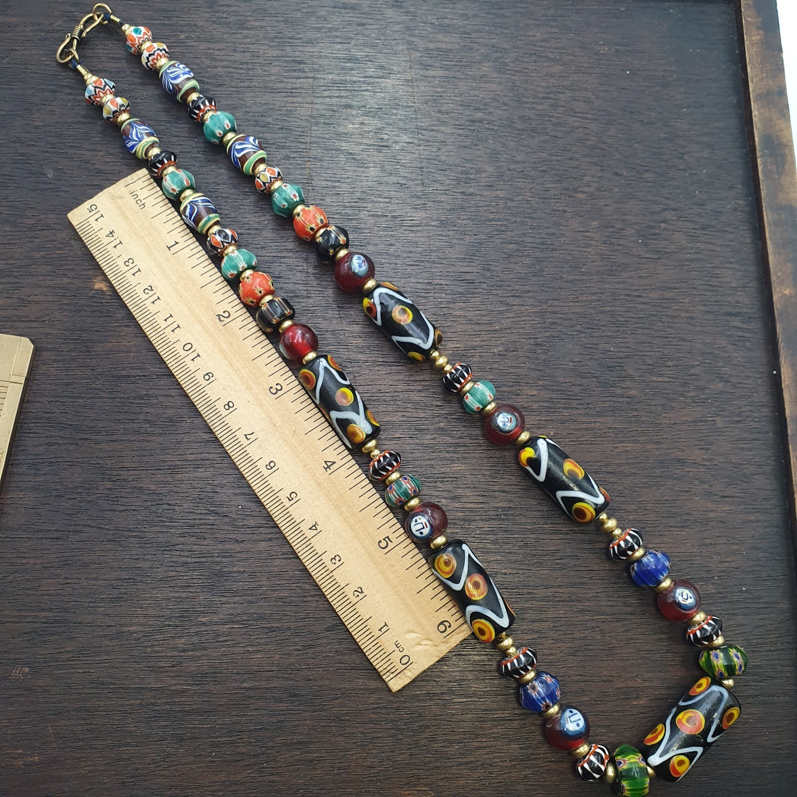 Venetian Style Glass Beads Necklace – Murano Style Facel & Floral Jewelry Item image 3