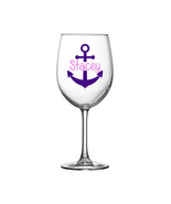 Personalized Anchor Name Monogram Wine Glass - $17.47 CAD