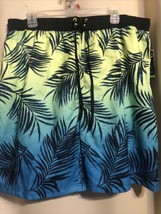 15C NWT Burnside Men&#39;s XXL Swim Trunks Multi-color Palm Leaves Board Shorts - £7.63 GBP