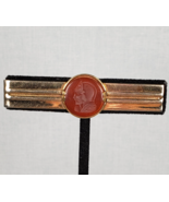 Vintage Deco Swank Men&#39;s Tie Bar / Money Clip  Glass Intaglio Trojan Rom... - $762.05 MXN