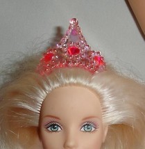 Barbie doll accessory pink Mattel Pretty Treasures crown vintage fashion tiara - $9.99
