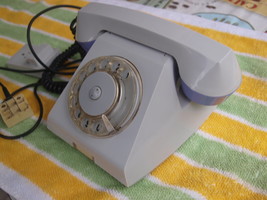 Vintage Soviet Ussr Russian Ta 68 Rotary Dial Phone Light Grey About 1970 - $29.69