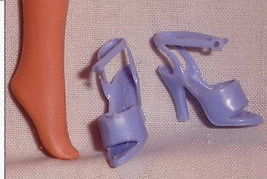 Barbie doll shoes purple ankle strap open toe heels vintage soft vinyl M... - £6.31 GBP