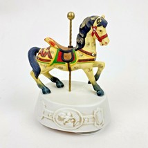 Vtg Willitts Melodies Porcelain Horse Rotating Musical Carousel 8972 Collectible - £14.03 GBP