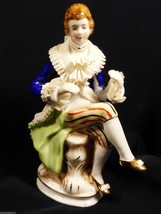 VTG Occupied Japan signed Man fancy lace Figurine circa. 1947-1952 repaire - £30.79 GBP