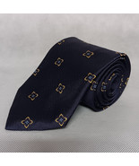 Brooks Brothers Makers Silk Necktie Navy Blue Floral  58&quot; x 3.5&quot; - £14.66 GBP