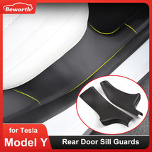 2pcs Rear Door Sill Guards For Tesla Model Y ABS Inner Protector Plate C... - $31.73
