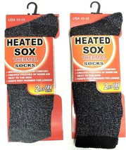 2 Pair Mens Heated Sox Socks Thermal Socks Keeps Feet Warmer Longer - £10.11 GBP