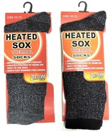 2 Pair Mens Heated Sox Socks Thermal Socks Keeps Feet Warmer Longer - £10.16 GBP