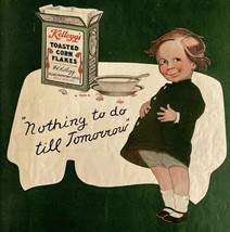 Kelloggs Toasted Corn Flakes 1910 Advertisement Nothing To Do Lithograph... - $59.99