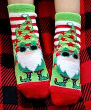 Jefferies Socks Boys Girls Fuzzy Gnome Stripe Non Skid Slipper 2PK - £10.40 GBP