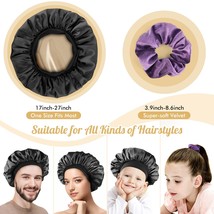 Hafree Silk Satin Bonnet, Hair Wrap Adjustable Sleep Cap with 2 Pieces o... - £9.36 GBP