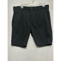 NNO7 Mens Bermuda Shorts Black Flat Front Pockets Belt Loops 34 New - $38.05